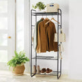 Metal Garment Rack with Shelves and Accessory hooks - Brightroom™