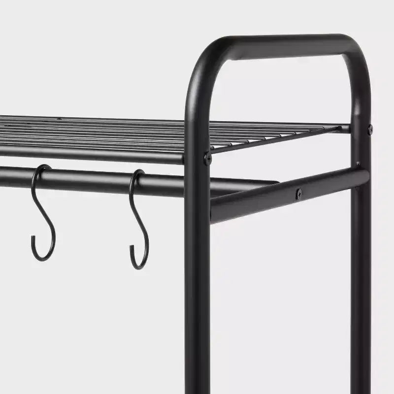 Metal Garment Rack with Shelves and Accessory hooks - Brightroom™