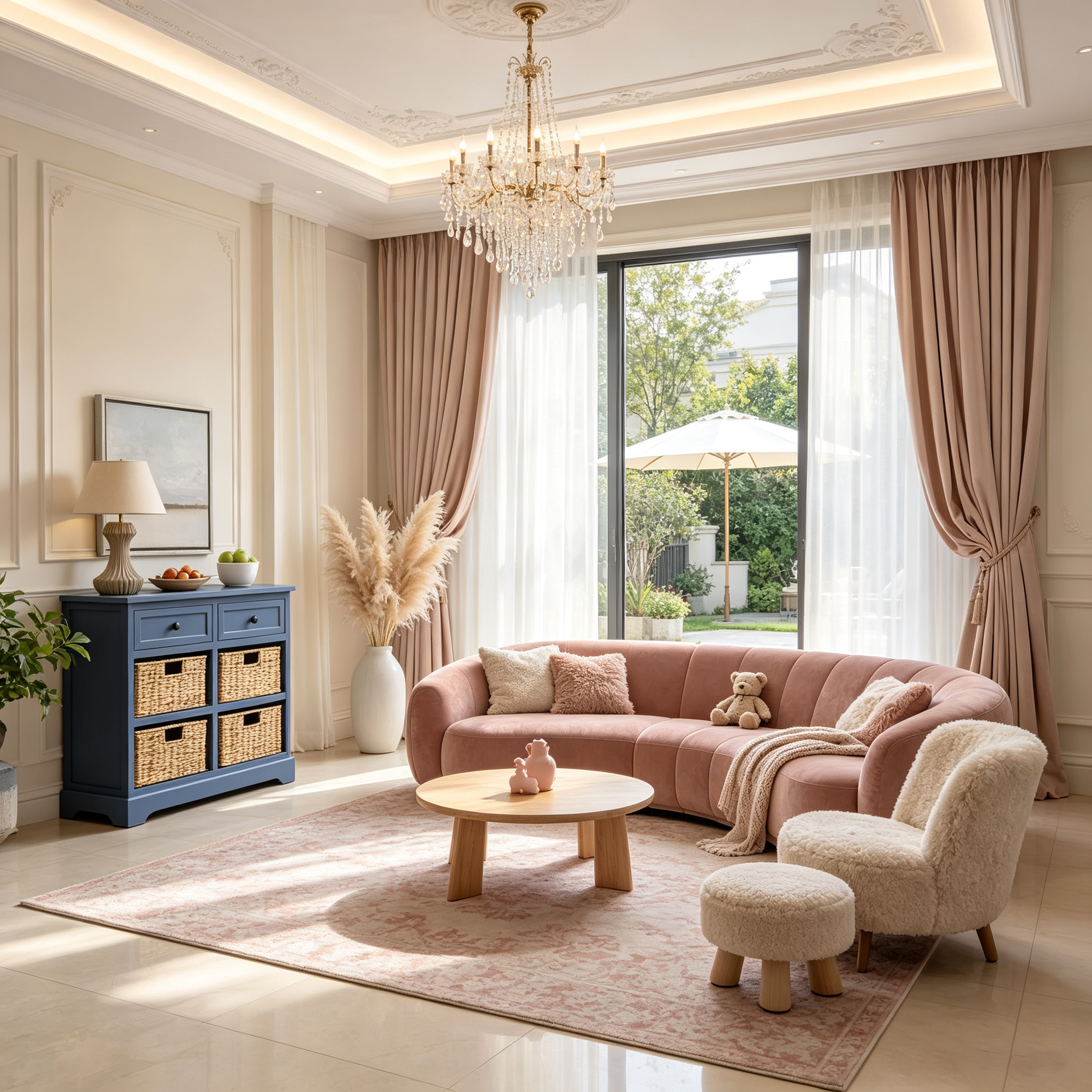 Meuble de rangement tissé rétro