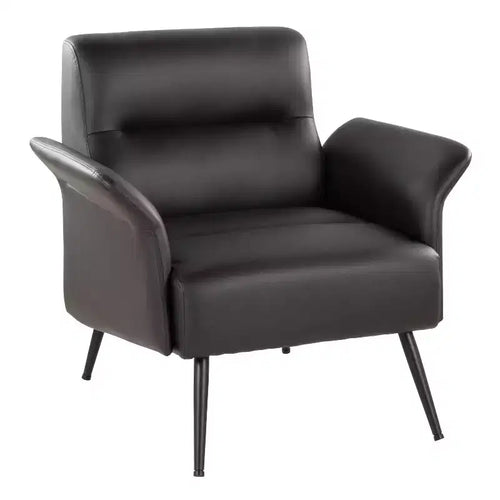 LumiSource Petal Accent Chair Black Metal/Espresso PU