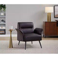 LumiSource Petal Accent Chair Black Metal/Espresso PU