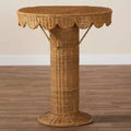 bali & pari Pabla Rattan Scalloped Accent Table Light Honey