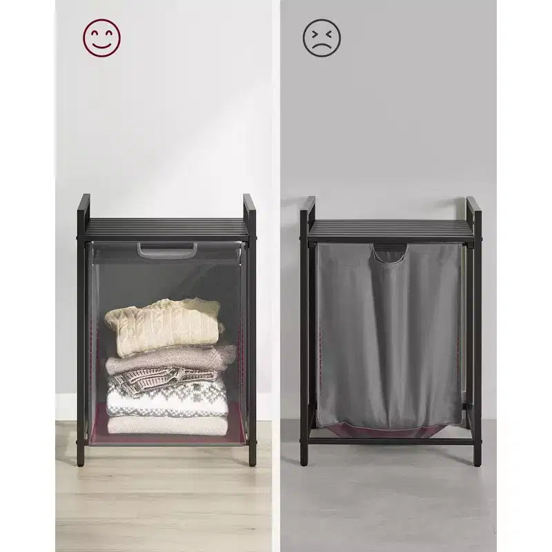 VASAGLE Laundry Hamper, Laundry Basket, Laundry Sorter with Pull-Out and Removable Laundry Bag, 17.2 Gallons (65L)