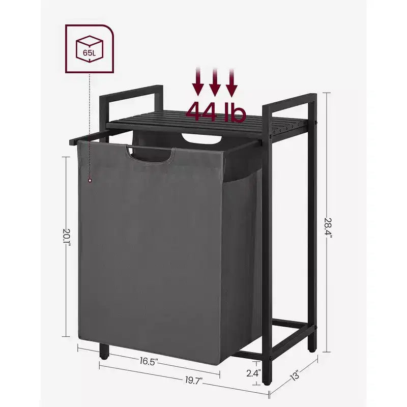 VASAGLE Laundry Hamper, Laundry Basket, Laundry Sorter with Pull-Out and Removable Laundry Bag, 17.2 Gallons (65L)