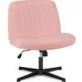 JIONJOY Boucle Upholstered Ergonomic Task Chair with Criss Cross Chair Legged | Pink