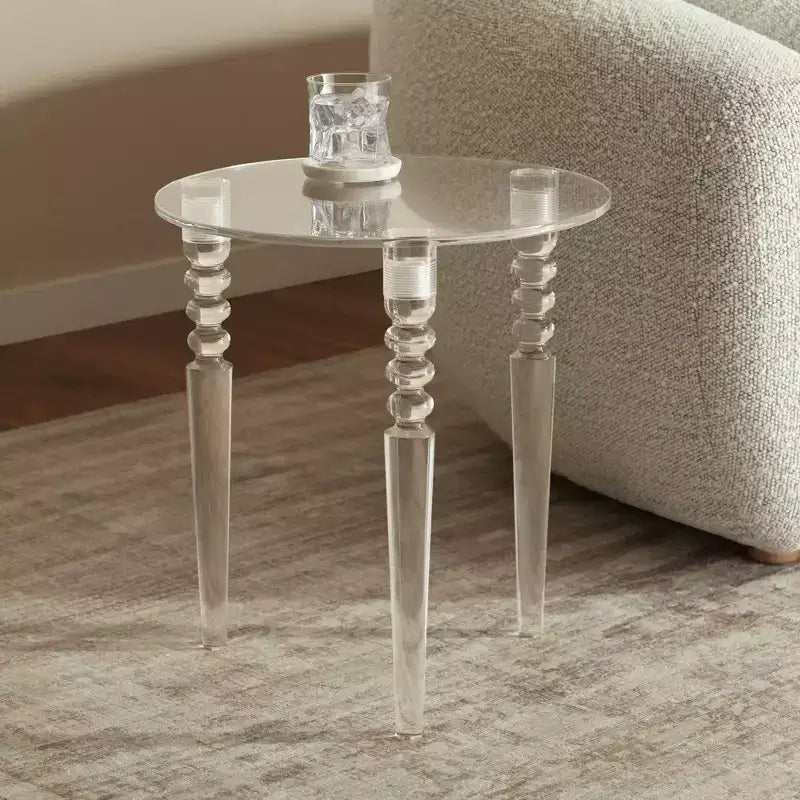 Studio 55D Emily 17 3/4 Wide Clear Acrylic Modern Tripod Side Table