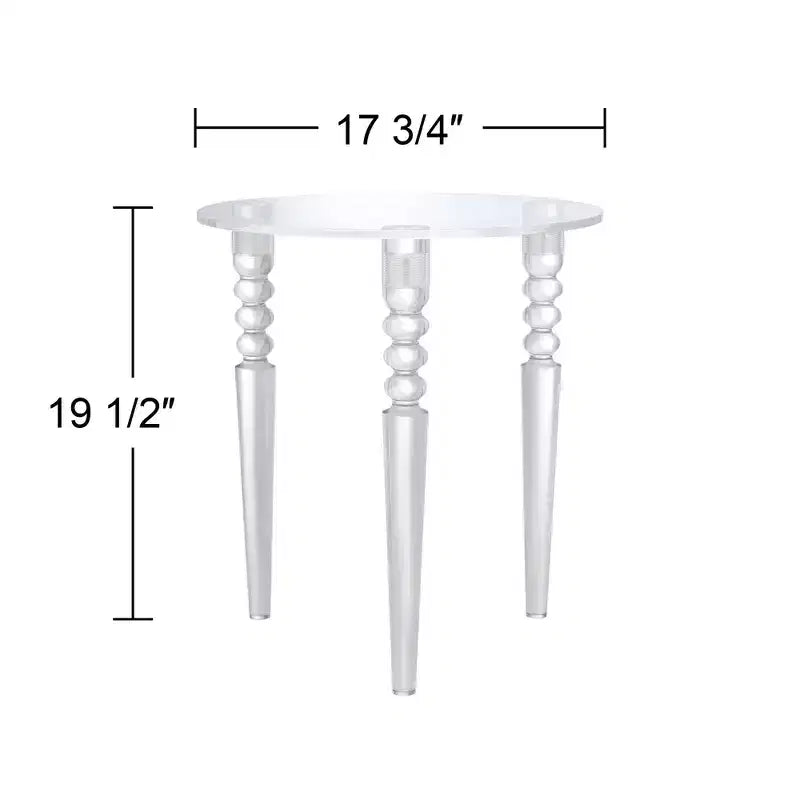 Studio 55D Emily 17 3/4 Wide Clear Acrylic Modern Tripod Side Table
